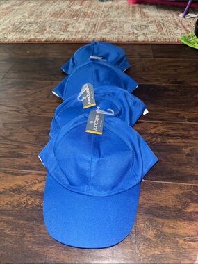 Adult Blue Baseball Caps - 4 Pack